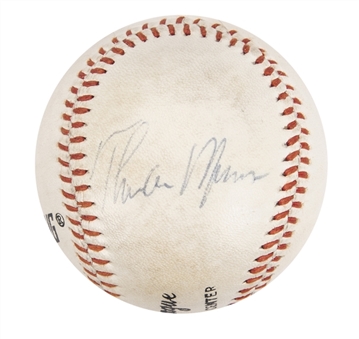 Thurman Munson and Frank Messer Dual Signed Official League Baseball - Displays As a Single! (JSA)